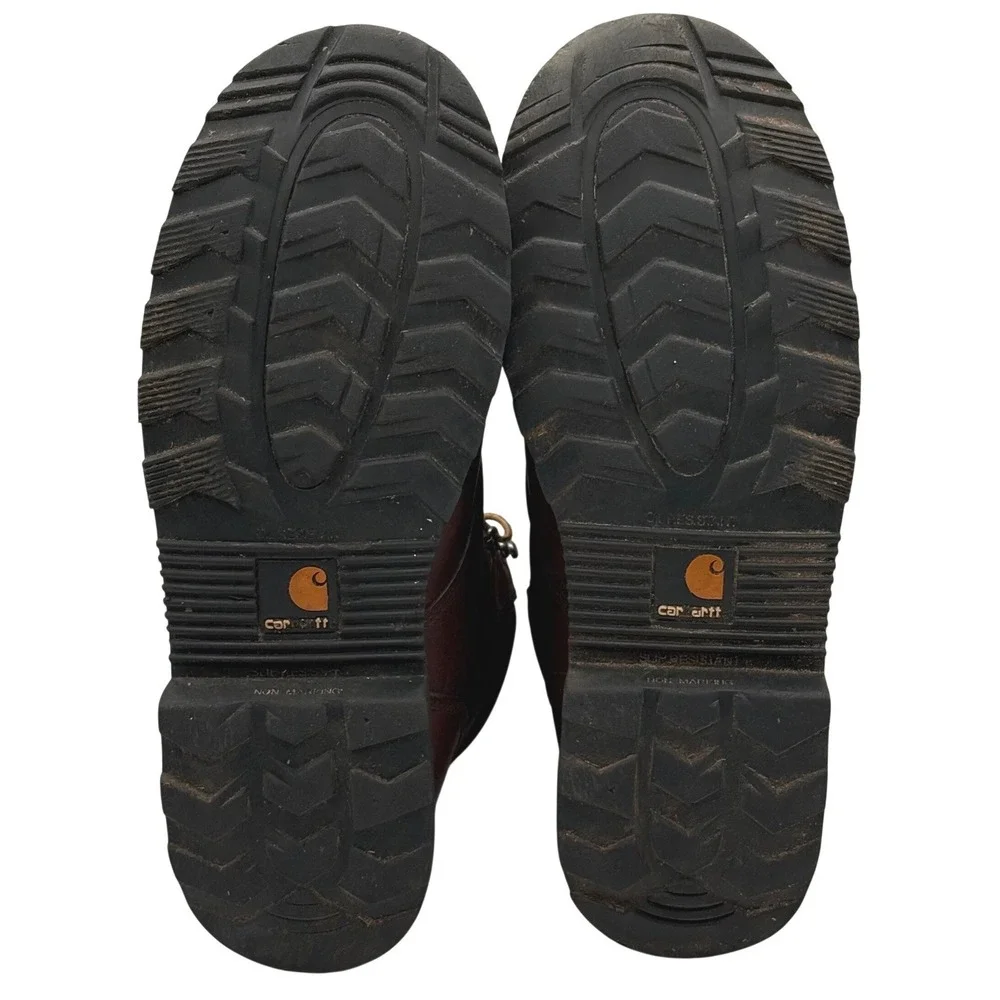 Carhartt Steel Toe Work Boots Mens 12‎ Brown Leather Waterproof EH CH462